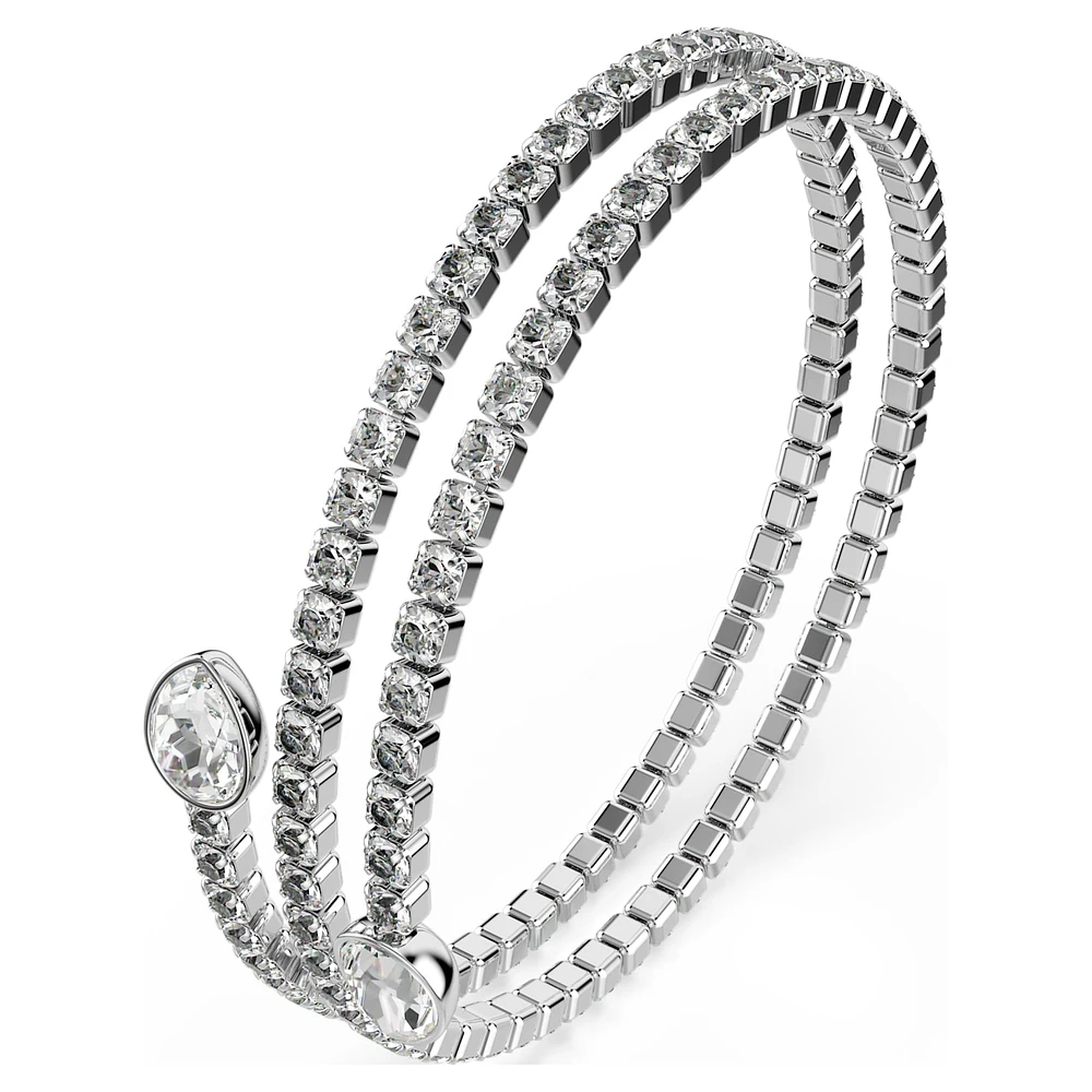 Bangle, Pear cut, White, Mixed metal finish by SWAROVSKI