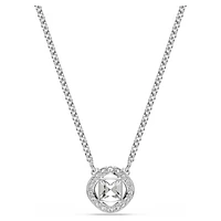 Pendant, Round cut, White, Rhodium plated by SWAROVSKI