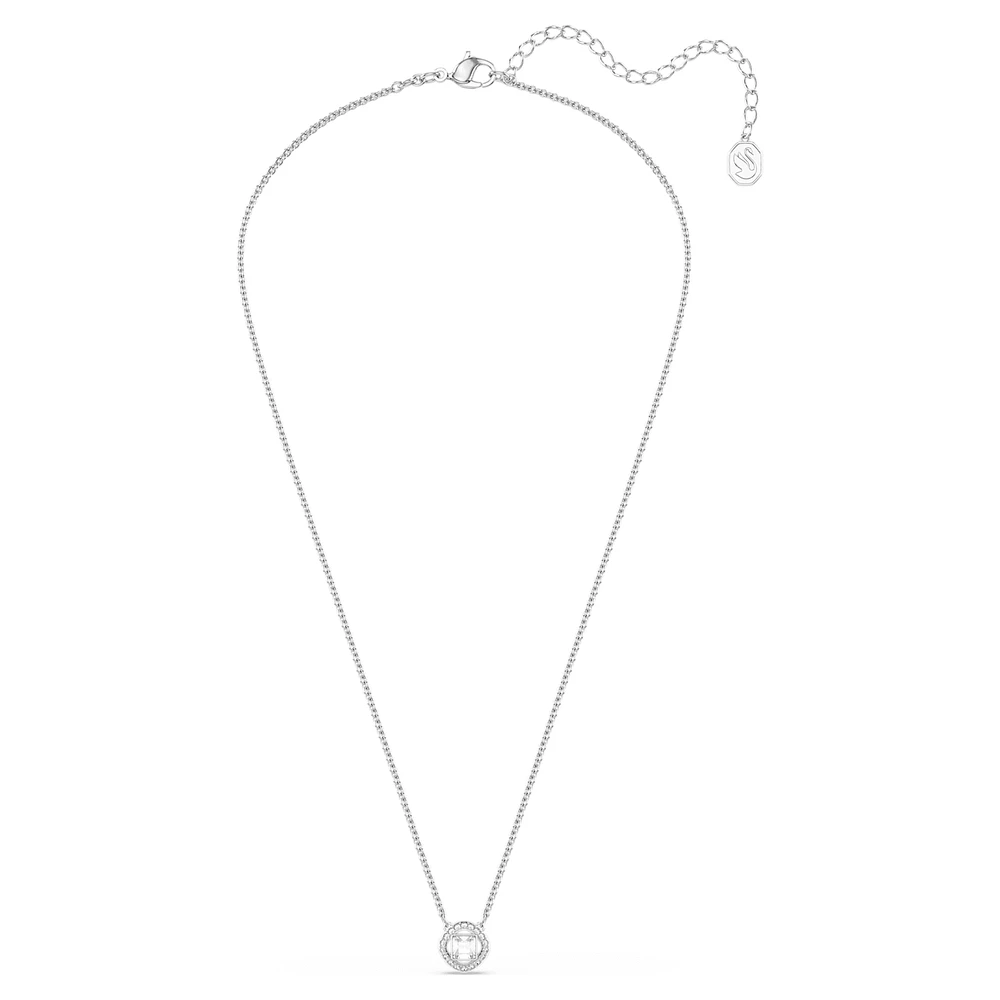 Pendant, Round cut, White, Rhodium plated by SWAROVSKI