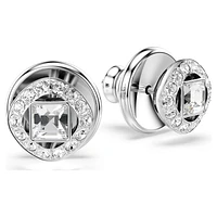Una Angelic stud earrings, Square cut, White, Rhodium plated by SWAROVSKI