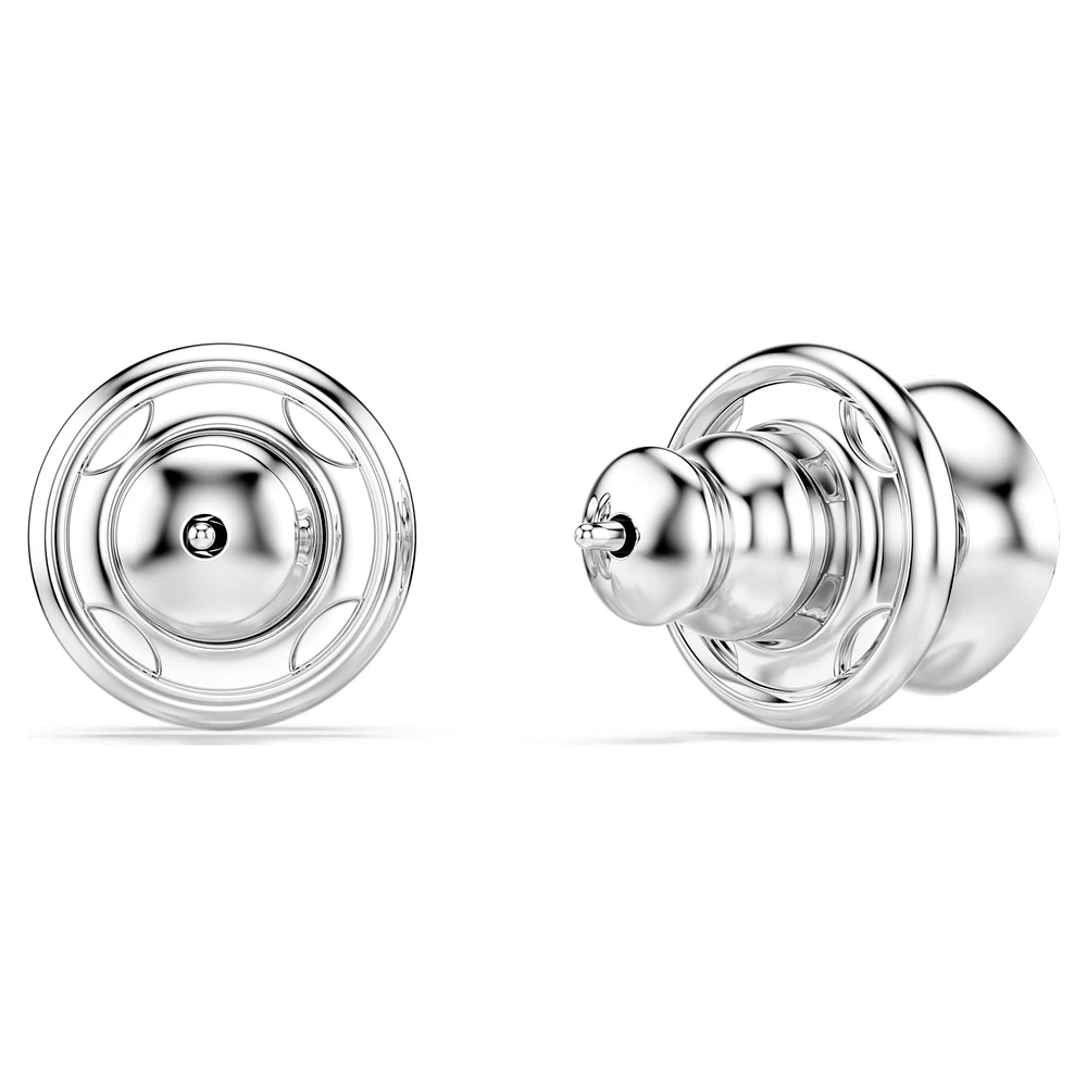 Una Angelic stud earrings, Square cut, White, Rhodium plated by SWAROVSKI