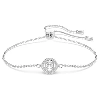 Bracelet, Round cut, White, Rhodium plated by SWAROVSKI