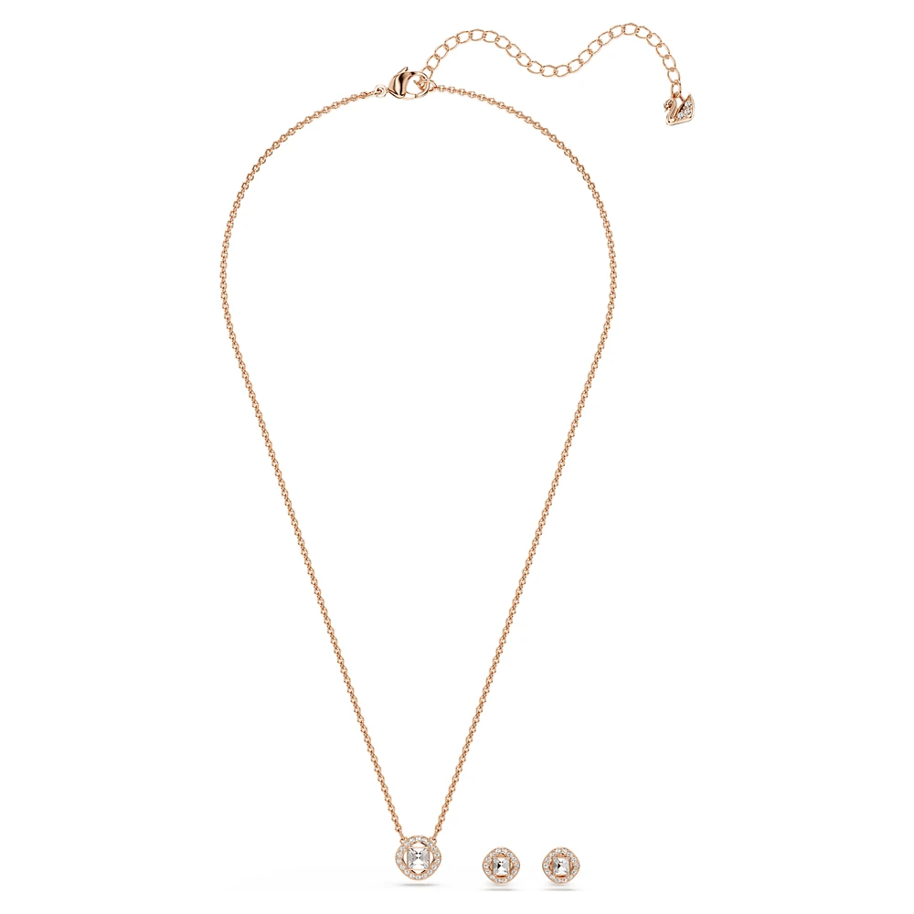 Set, Round cut, White, Rose gold-tone plated by SWAROVSKI