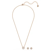 Set, Round cut, White, Rose gold-tone plated by SWAROVSKI