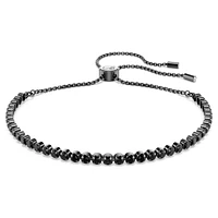 Tennis bracelet, Mixed round cuts, Black, Ruthenium plated by SWAROVSKI