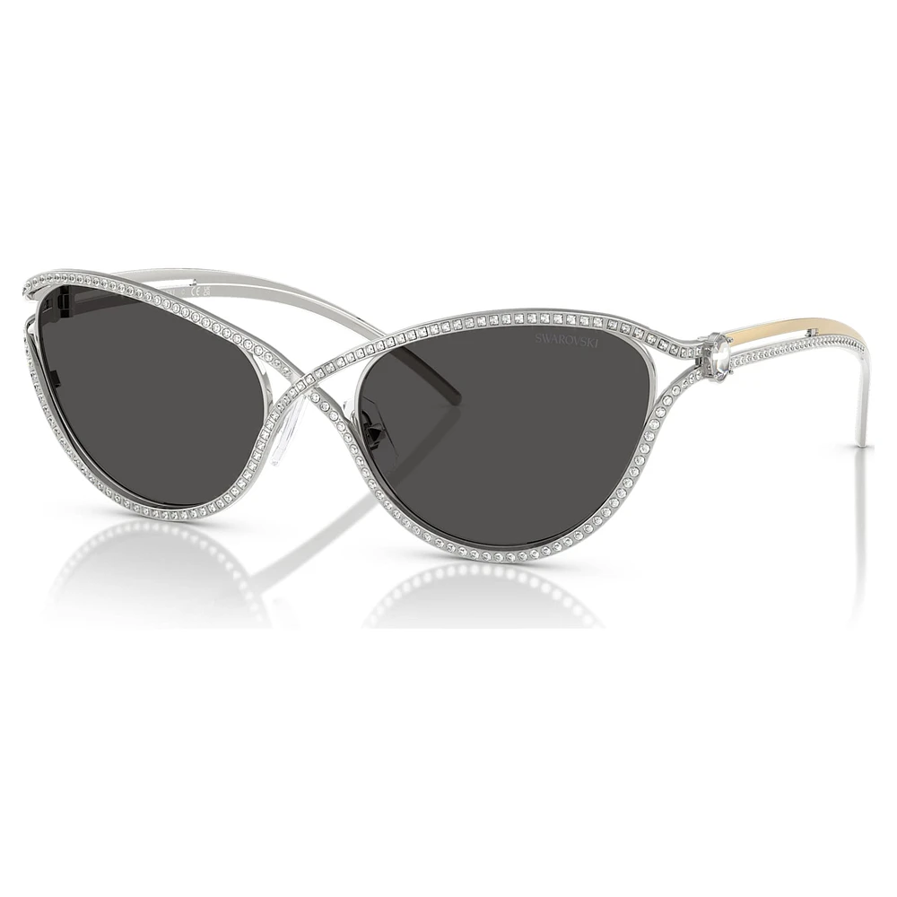 Sunglasses, Cat-Eye shape, SK7025, Silver Tone by SWAROVSKI
