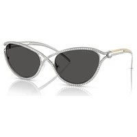 Sunglasses, Cat-Eye shape, SK7025, Silver Tone by SWAROVSKI