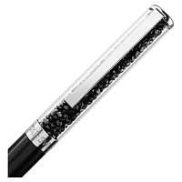 Crystalline ballpoint pen, Black, Black lacquered, chrome plated by SWAROVSKI