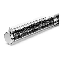 Crystalline ballpoint pen, Black, Black lacquered, chrome plated by SWAROVSKI