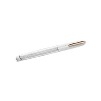 Crystalline Nova rollerball pen, White, Rose gold-tone plated by SWAROVSKI