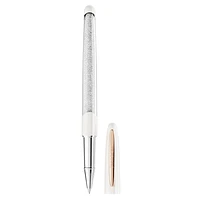 Crystalline Nova rollerball pen, White, Rose gold-tone plated by SWAROVSKI