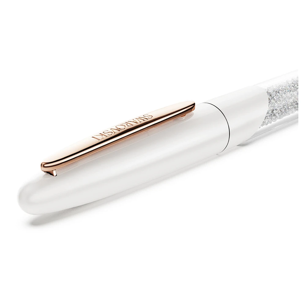 Crystalline Nova rollerball pen, White, Rose gold-tone plated by SWAROVSKI