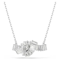 Matrix pendant, Baguette cut, Knot, White, Rhodium plated by SWAROVSKI