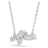 Matrix pendant, Baguette cut, Knot, White, Rhodium plated by SWAROVSKI