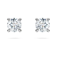 Eternity stud earrings, Lab-grown diamonds 0.52 ct tw, Round shape, Sterling silver by SWAROVSKI