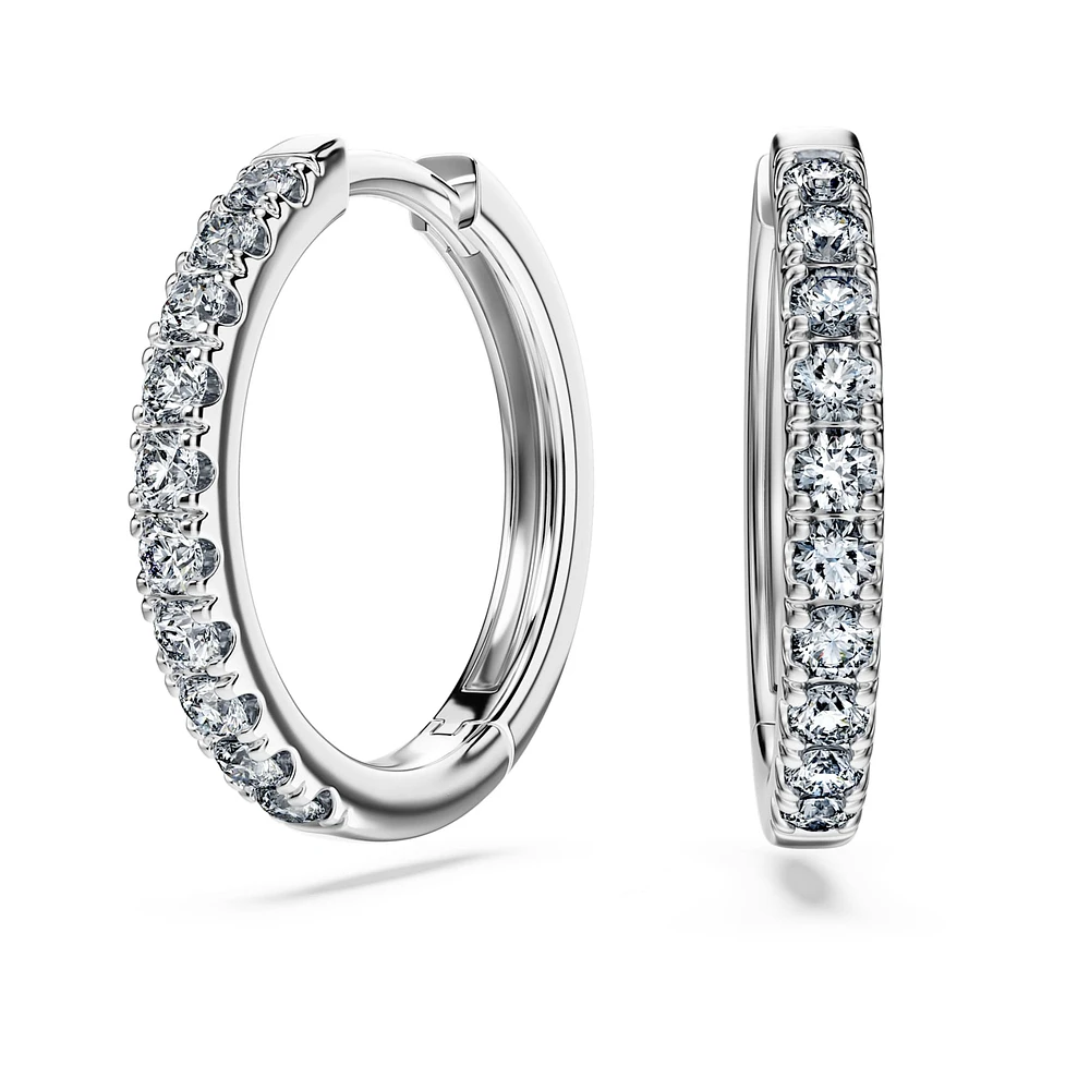 Eternity hoop earrings, Lab-grown diamonds 0.5 ct tw, Round shape, Sterling silver by SWAROVSKI