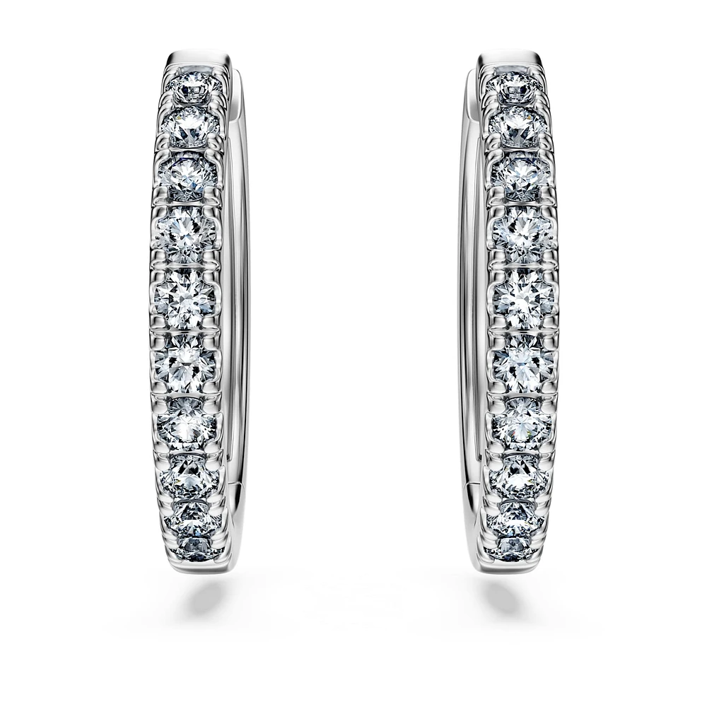 Eternity hoop earrings, Lab-grown diamonds 0.5 ct tw, Round shape, Sterling silver by SWAROVSKI