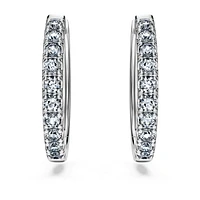 Eternity hoop earrings, Lab-grown diamonds 0.5 ct tw, Round shape, Sterling silver by SWAROVSKI