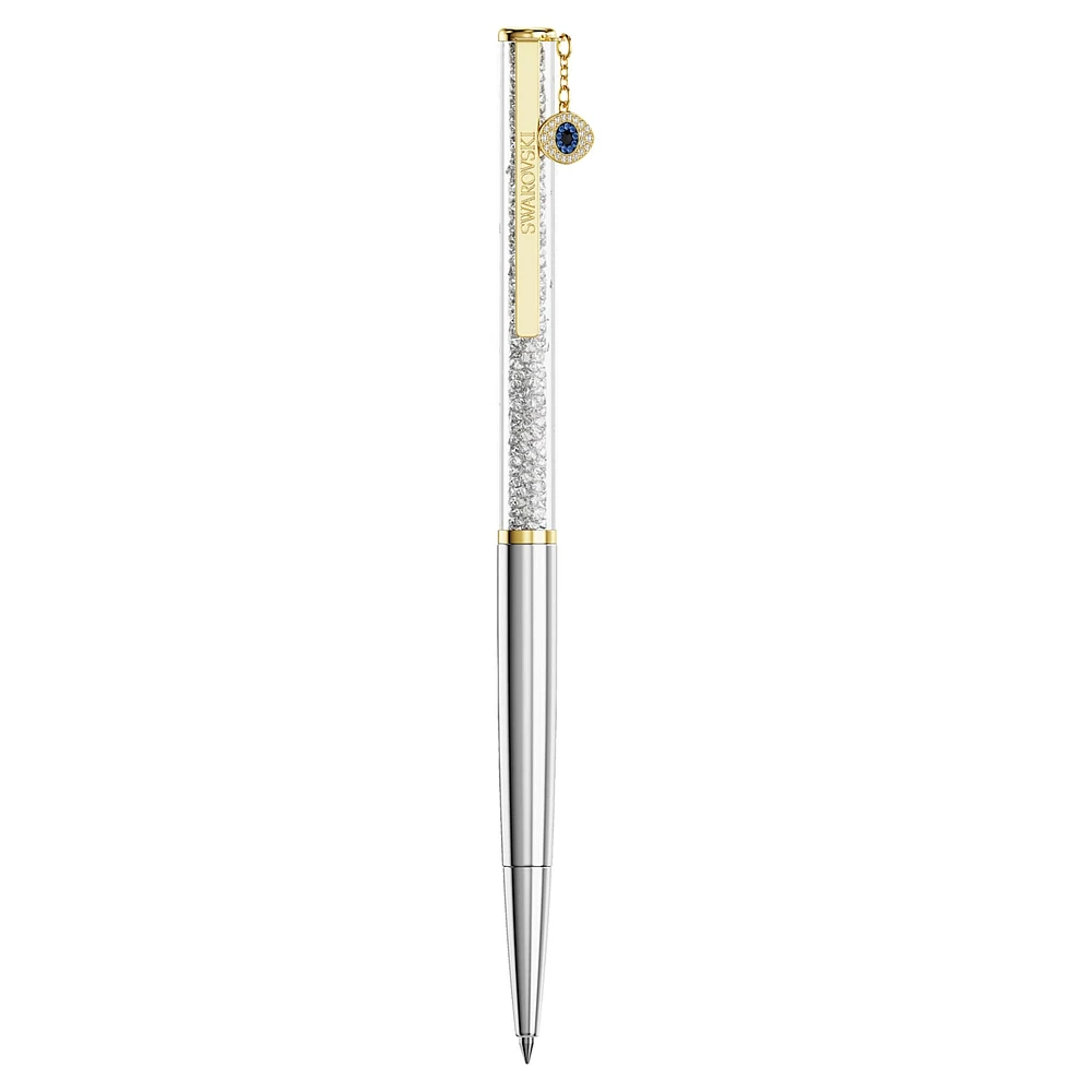 Crystalline Silk ballpoint pen, Evil eye, Gold tone, Mixed metal finish by SWAROVSKI