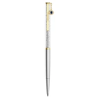 Crystalline Silk ballpoint pen, Evil eye, Gold tone, Mixed metal finish by SWAROVSKI