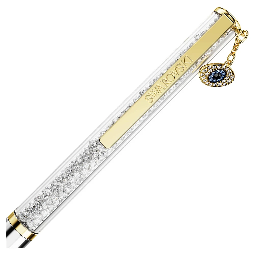 Crystalline Silk ballpoint pen, Evil eye, Gold tone, Mixed metal finish by SWAROVSKI