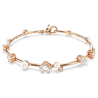 Constella Tennis bracelet, Crystal pearl, Round cuts, White