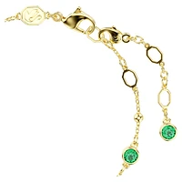 Imber bracelet, Round cut, Green, Gold-tone plated by SWAROVSKI