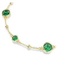 Imber bracelet, Round cut, Green, Gold-tone plated by SWAROVSKI