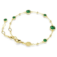 Imber bracelet, Round cut, Green, Gold-tone plated by SWAROVSKI