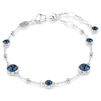 Imber bracelet, Round cut, Blue, Rhodium plated by SWAROVSKI