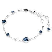 Imber bracelet, Round cut, Blue, Rhodium plated by SWAROVSKI