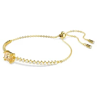 Matrix Tennis bracelet, Mixed cuts, Caramel, Gold-tone plated by SWAROVSKI