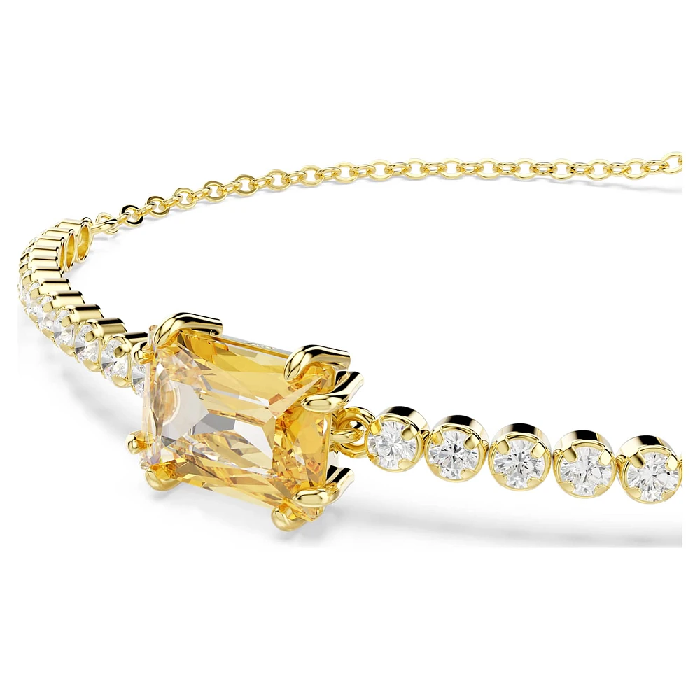 Matrix Tennis bracelet, Mixed cuts, Caramel, Gold-tone plated by SWAROVSKI