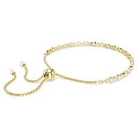 Matrix Tennis bracelet, Round cut, White, Gold-tone plated by SWAROVSKI