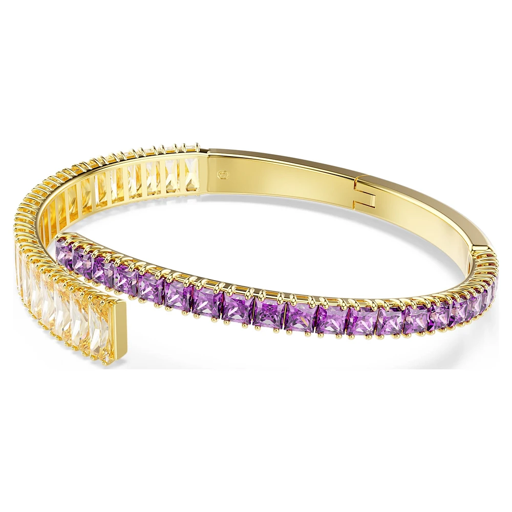 Matrix bangle, Mixed cuts, Multicoloured, Gold-tone plated by SWAROVSKI