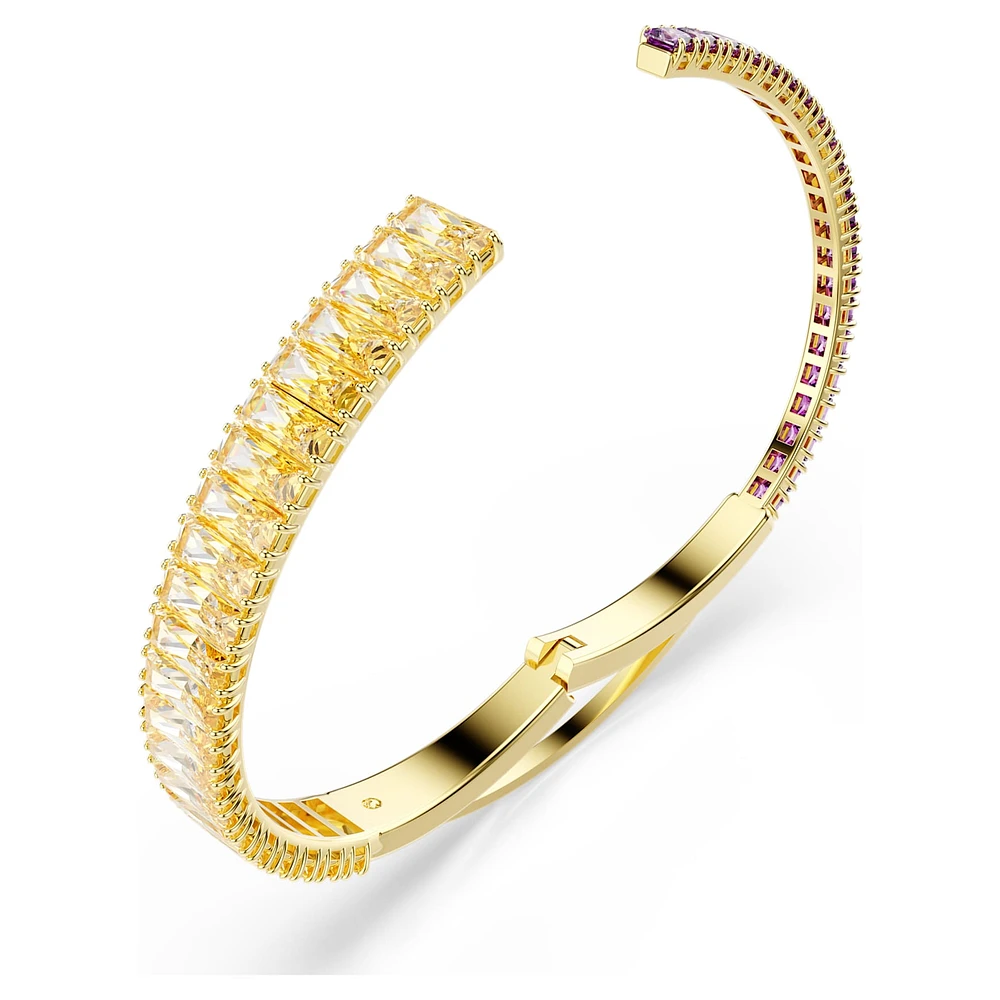 Matrix bangle, Mixed cuts, Multicoloured, Gold-tone plated by SWAROVSKI