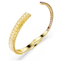 Matrix bangle, Mixed cuts, Multicoloured, Gold-tone plated by SWAROVSKI
