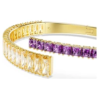 Matrix bangle, Mixed cuts, Multicoloured, Gold-tone plated by SWAROVSKI