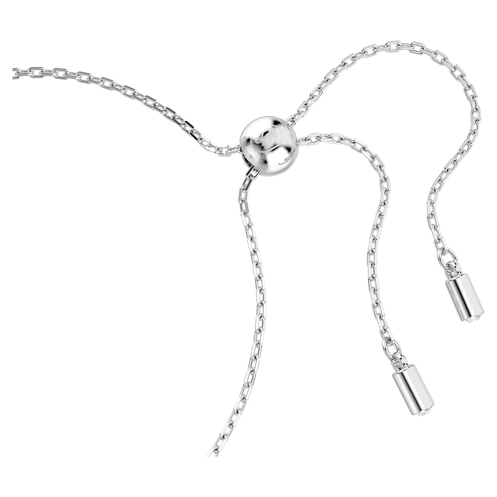 Matrix bracelet, Baguette cut, Knot, White, Rhodium plated by SWAROVSKI