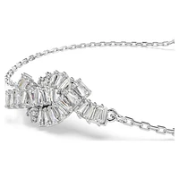 Matrix bracelet, Baguette cut, Knot, White, Rhodium plated by SWAROVSKI