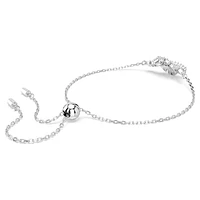 Matrix bracelet, Baguette cut, Knot, White, Rhodium plated by SWAROVSKI