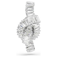 Matrix tack pin, Baguette cut, Knot, White, Rhodium plated by SWAROVSKI