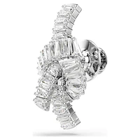 Matrix tack pin, Baguette cut, Knot, White, Rhodium plated by SWAROVSKI