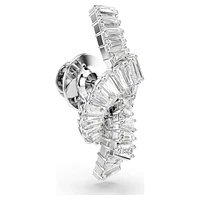 Matrix tack pin, Baguette cut, Knot, White, Rhodium plated by SWAROVSKI