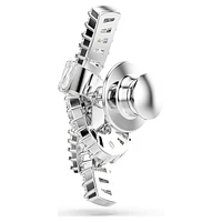 Matrix tack pin, Baguette cut, Knot, White, Rhodium plated by SWAROVSKI