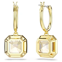 Millenia drop earrings, Square cut, Caramel, Gold-tone plated by SWAROVSKI