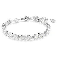 Mesmera bracelet, Mixed cuts, White, Rhodium plated by SWAROVSKI