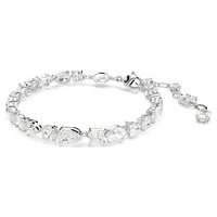 Mesmera bracelet, Mixed cuts, White, Rhodium plated by SWAROVSKI