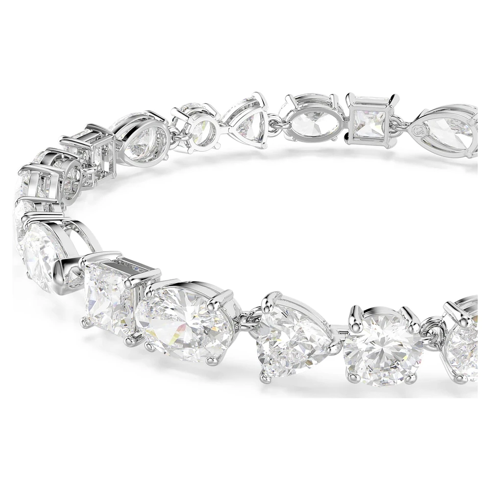 Mesmera bracelet, Mixed cuts, White, Rhodium plated by SWAROVSKI