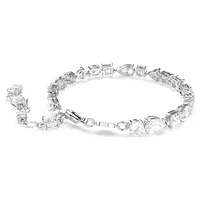 Mesmera bracelet, Mixed cuts, White, Rhodium plated by SWAROVSKI